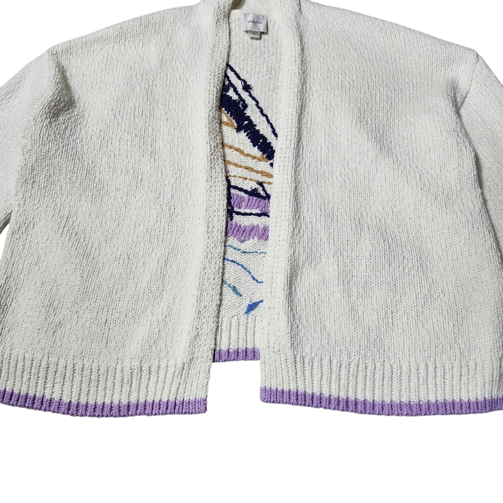 Anthropologie Maeve Maggie Sailboat Cardigan Sweater Lilac Women Size XS Small - Picture 6 of 13